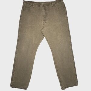 Wrangler Jeans Mens 42x32 Brown Rugged Wear Fleece Lined Insulated 33213NB